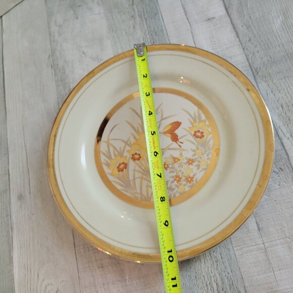 Vintage Artmark Collectors Plate With Gold Trim & Floral Butterfly Daffodil 1985 - Picture 3 of 5